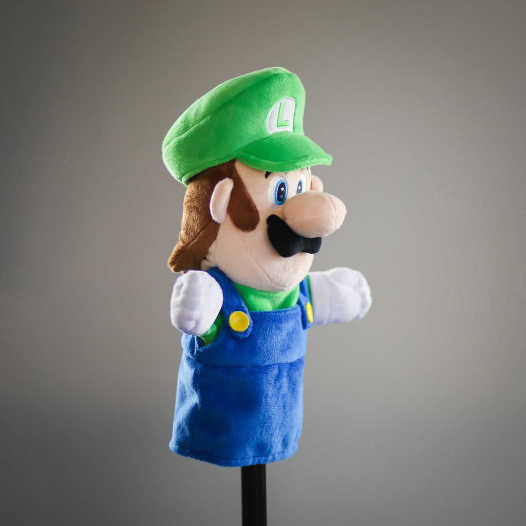 Super Mario Bros: official Luigi puppet (profile view)