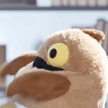 Potoo Puppet dancing (animated gif)