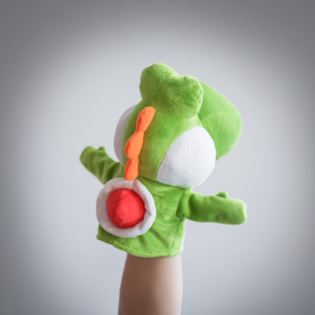 Super Mario Bros: official Yoshi puppet (back view)