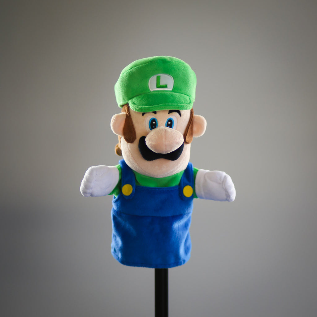 Super Mario Bros: official Luigi puppet (frontal view)